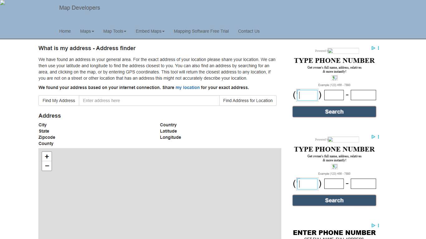 What is my address - Find the address at my location